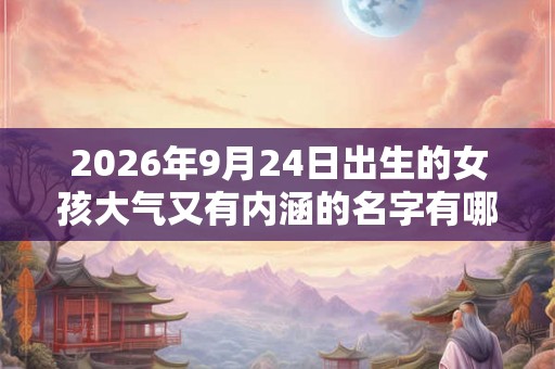 2026年9月24日出生的女孩大气又有内涵的名字有哪些 2026年9月24日出生的女孩大气又有内涵的名字有哪些