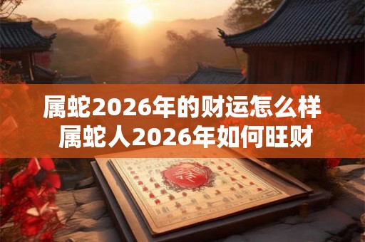 属蛇2026年的财运怎么样 属蛇人2026年如何旺财 属蛇2026年的财运怎么样 属蛇人2026年如何旺财