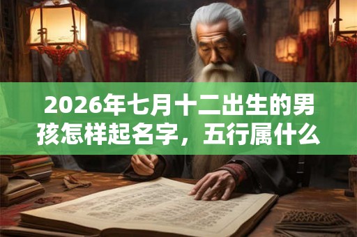 2026年七月十二出生的男孩怎样起名字，五行属什么
