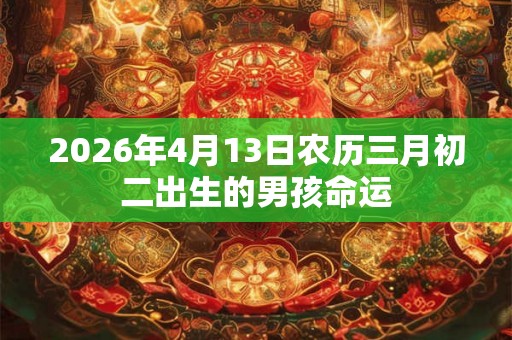2026年4月13日农历三月初二出生的男孩命运 2026年4月13日农历三月初二出生的男孩命运