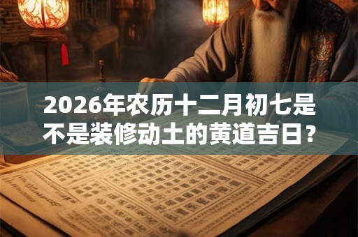 2026年农历十二月初七是不是装修动土的黄道吉日? 2026年农历十二月初七是不是装修动土的黄道吉日?