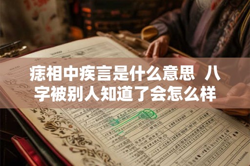 痣相中疾言是什么意思  八字被别人知道了会怎么样