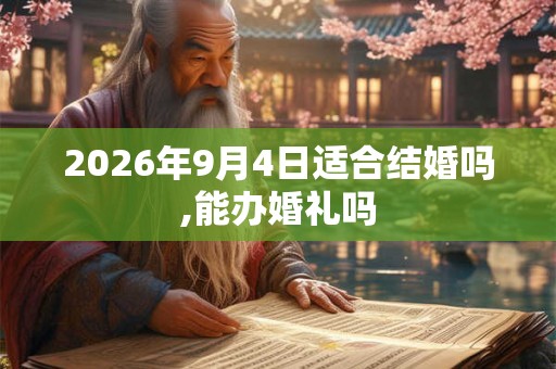 2026年9月4日适合结婚吗,能办婚礼吗