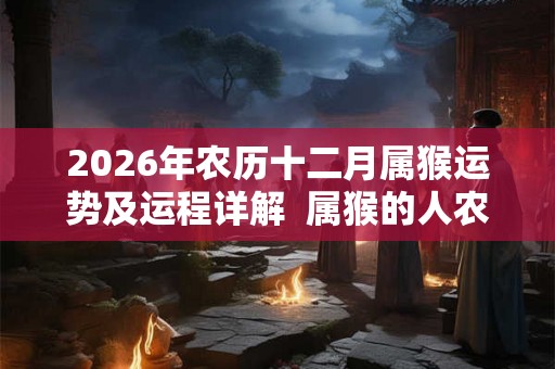 2026年农历十二月属猴运势及运程详解  属猴的人农历十二月运势好吗