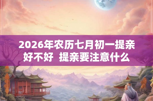 2026年农历七月初一提亲好不好 提亲要注意什么 2026年农历七月初一提亲好不好 提亲要注意什么