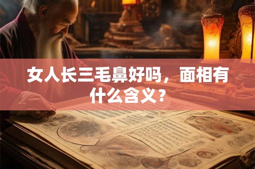女人长三毛鼻好吗，面相有什么含义？