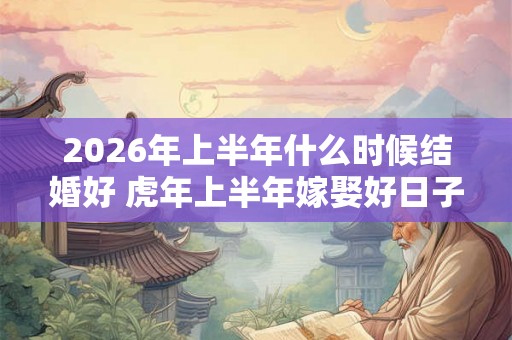 2026年上半年什么时候结婚好 虎年上半年嫁娶好日子