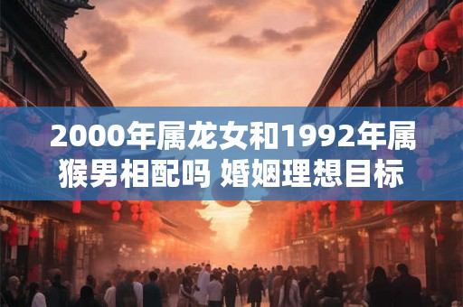 2000年属龙女和1992年属猴男相配吗 婚姻理想目标相同