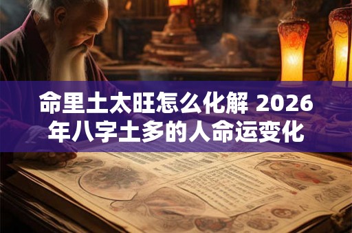 命里土太旺怎么化解 2026年八字土多的人命运变化