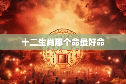 十二生肖那个命最好命