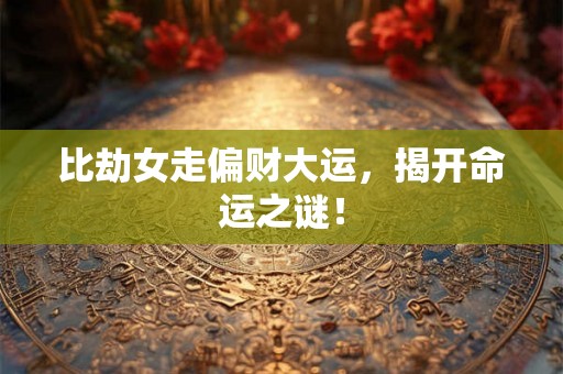 比劫女走偏财大运，揭开命运之谜！