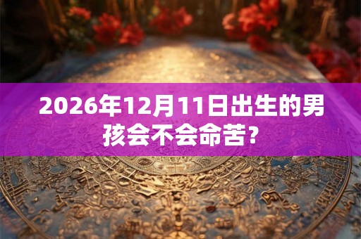 2026年12月11日出生的男孩会不会命苦？