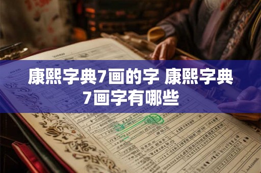 康熙字典7画的字 康熙字典7画字有哪些