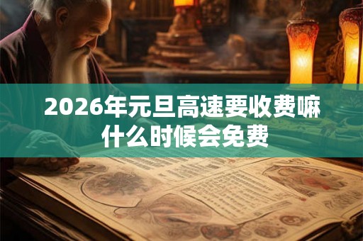 2026年元旦高速要收费嘛 什么时候会免费