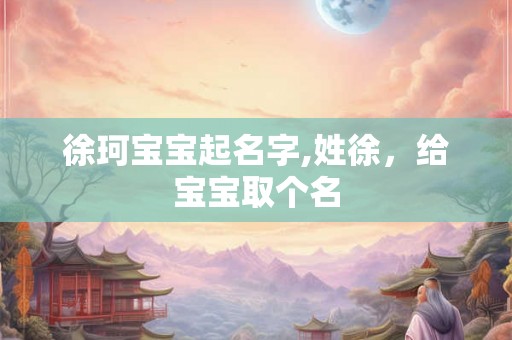 徐珂宝宝起名字,姓徐,给宝宝取个名 徐珂宝宝起名字,姓徐,给宝宝取个名
