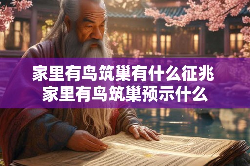 家里有鸟筑巢有什么征兆 家里有鸟筑巢预示什么 家里有鸟筑巢有什么征兆 家里有鸟筑巢预示什么