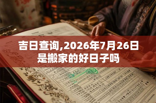 吉日查询,2026年7月26日是搬家的好日子吗