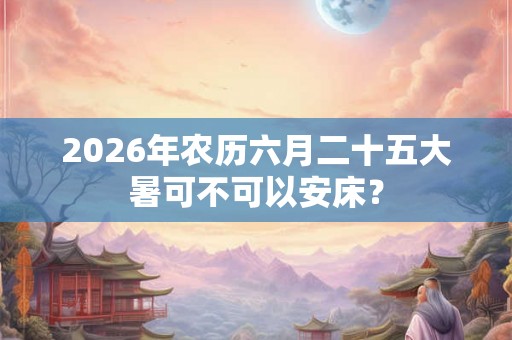2026年农历六月二十五大暑可不可以安床? 2026年农历六月二十五大暑可不可以安床?
