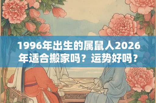 1996年出生的属鼠人2026年适合搬家吗？运势好吗？