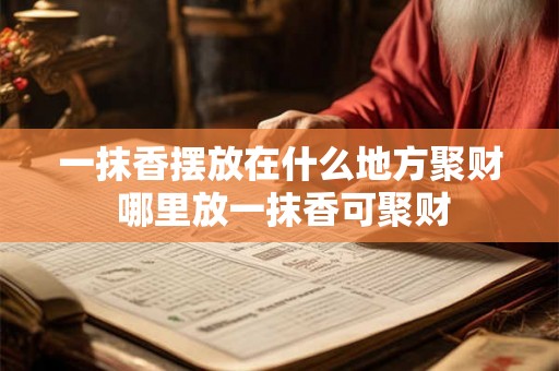 一抹香摆放在什么地方聚财 哪里放一抹香可聚财