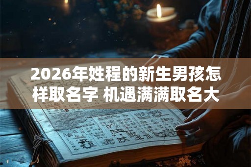 2026年姓程的新生男孩怎样取名字 机遇满满取名大全