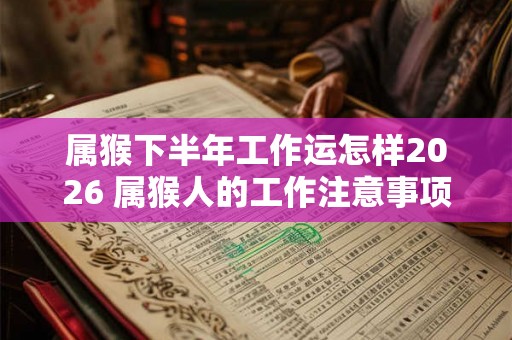 属猴下半年工作运怎样2026 属猴人的工作注意事项