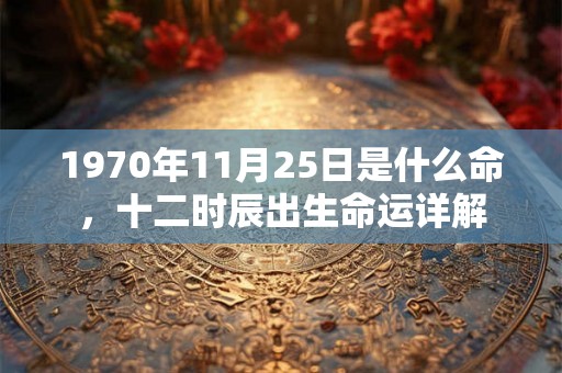 1970年11月25日是什么命,十二时辰出生命运详解 1970年11月25日是什么命,十二时辰出生命运详解