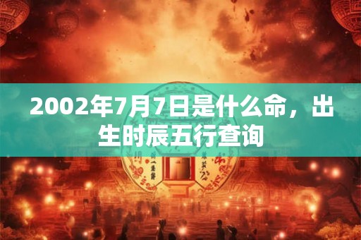 2002年7月7日是什么命，出生时辰五行查询