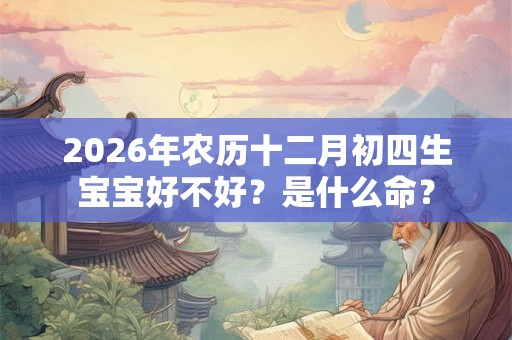 2026年农历十二月初四生宝宝好不好?是什么命? 2026年农历十二月初四生宝宝好不好?是什么命?