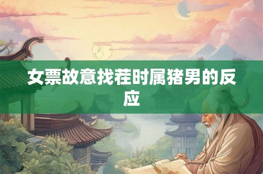 女票故意找茬时属猪男的反应