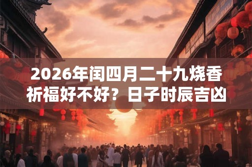 2026年闰四月二十九烧香祈福好不好？日子时辰吉凶？