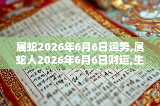 属蛇2026年6月6日运势,属蛇人2026年6月6日财运,生肖蛇2026年6月6日运势