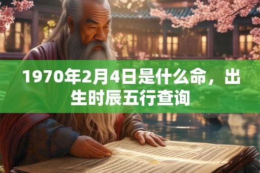 1970年2月4日是什么命，出生时辰五行查询