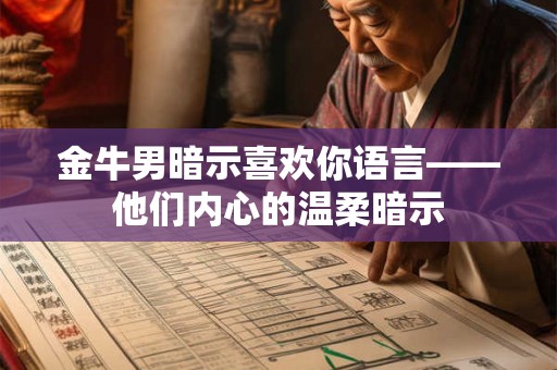 金牛男暗示喜欢你语言——他们内心的温柔暗示