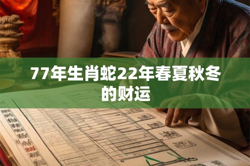 77年生肖蛇22年春夏秋冬的财运