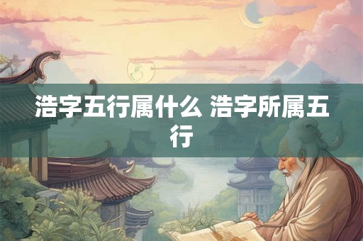 浩字五行属什么 浩字所属五行