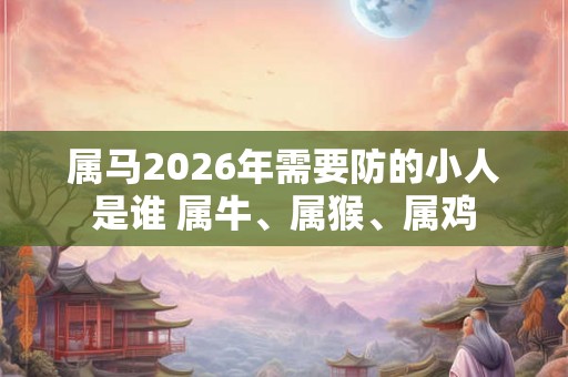 属马2026年需要防的小人是谁 属牛、属猴、属鸡