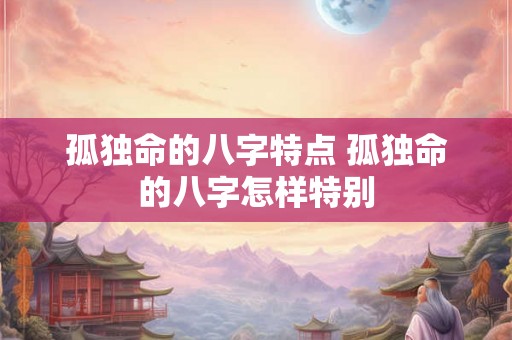 孤独命的八字特点 孤独命的八字怎样特别