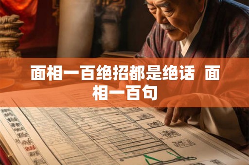 面相一百绝招都是绝话 面相一百句 面相一百绝招都是绝话 面相一百句