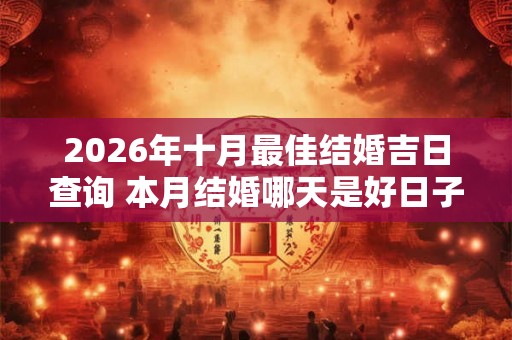 2026年十月最佳结婚吉日查询 本月结婚哪天是好日子