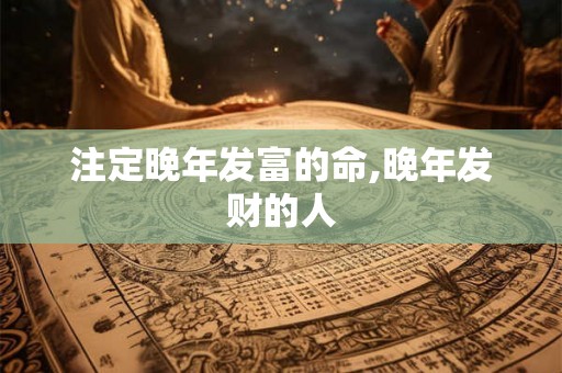 注定晚年发富的命,晚年发财的人