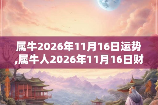 属牛2026年11月16日运势,属牛人2026年11月16日财运,生肖牛2026年11月16日运势 属牛2026年11月16日运势,属牛人2026年11月16日财运,生肖牛2026年11月16日运势