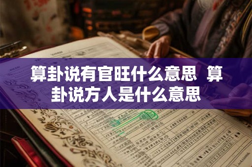 算卦说有官旺什么意思  算卦说方人是什么意思