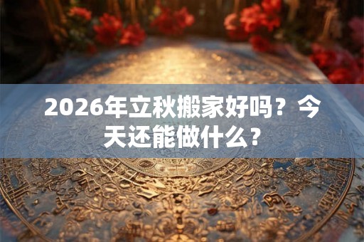 2026年立秋搬家好吗？今天还能做什么？