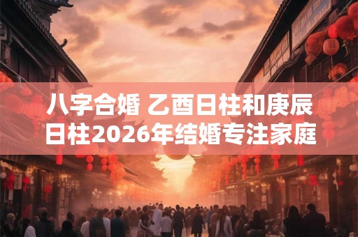 八字合婚 乙酉日柱和庚辰日柱2026年结婚专注家庭