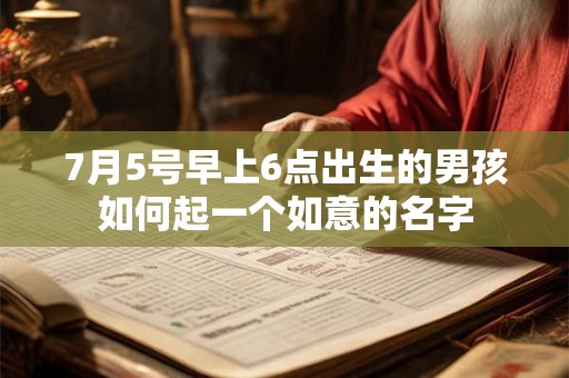 7月5号早上6点出生的男孩如何起一个如意的名字