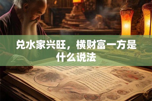 兑水家兴旺,横财富一方是什么说法 兑水家兴旺,横财富一方是什么说法