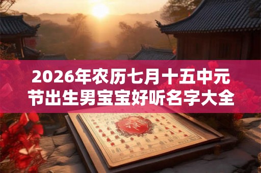 2026年农历七月十五中元节出生男宝宝好听名字大全