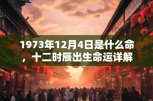 1973年12月4日是什么命，十二时辰出生命运详解