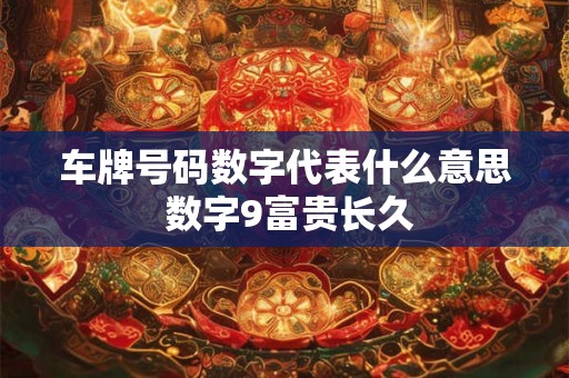 车牌号码数字代表什么意思 数字9富贵长久